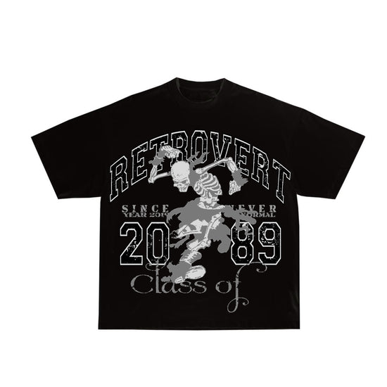 UNIVERSITY SKELETON BLACK TEE