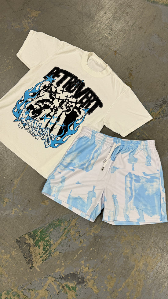 Watercolor Shorts - Blue