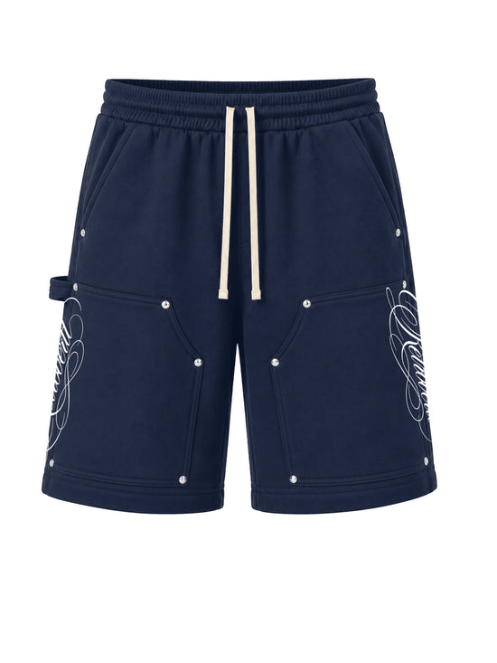 SCRIPT SHORTS - NAVY