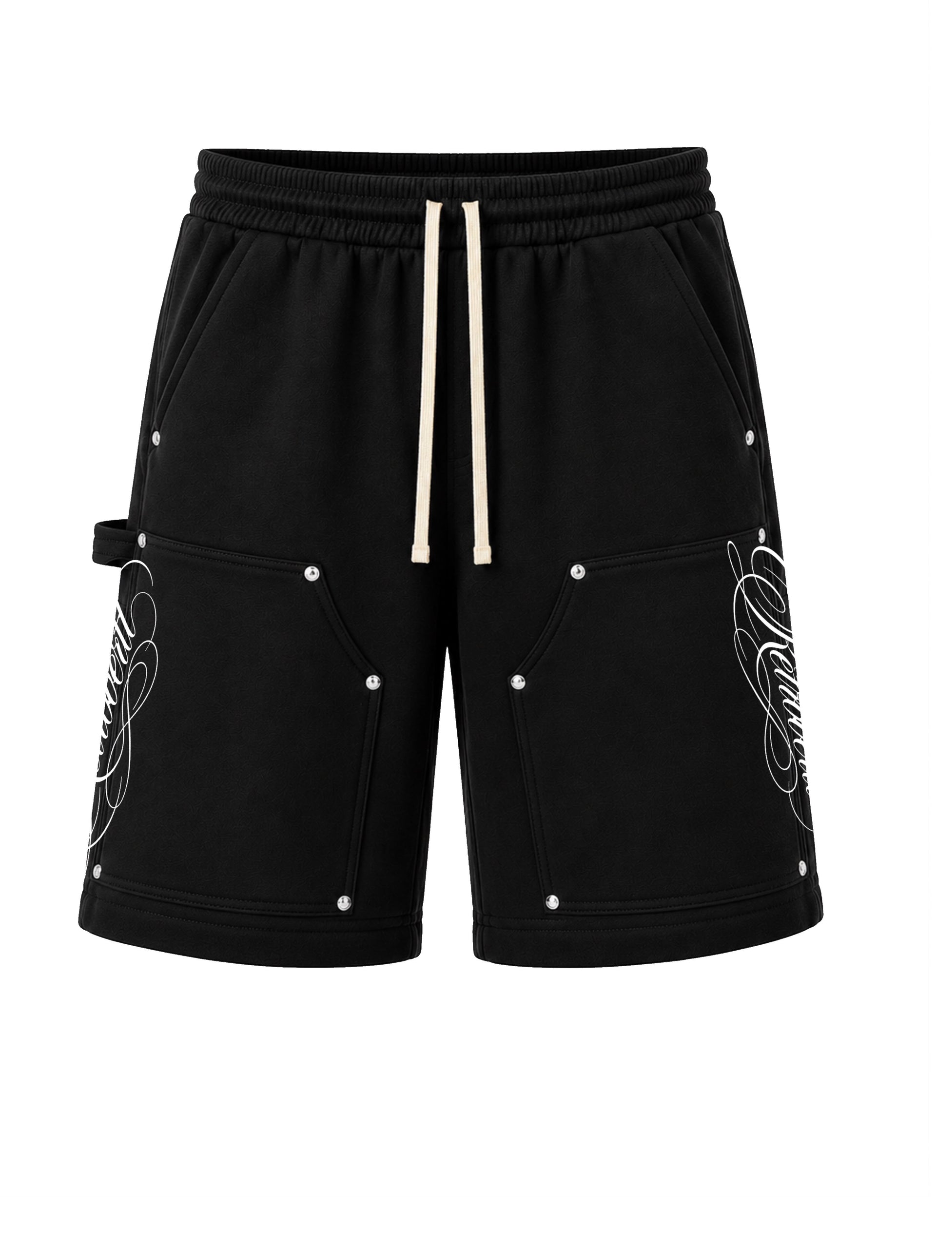 SCRIPT SHORTS - BLACK