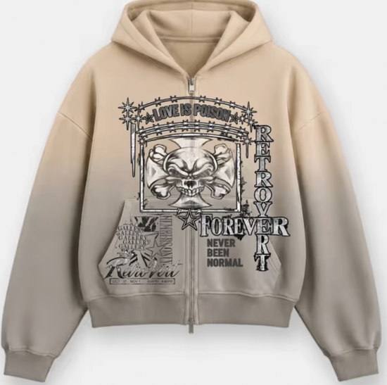 Forever Zip Hoodie - Cream