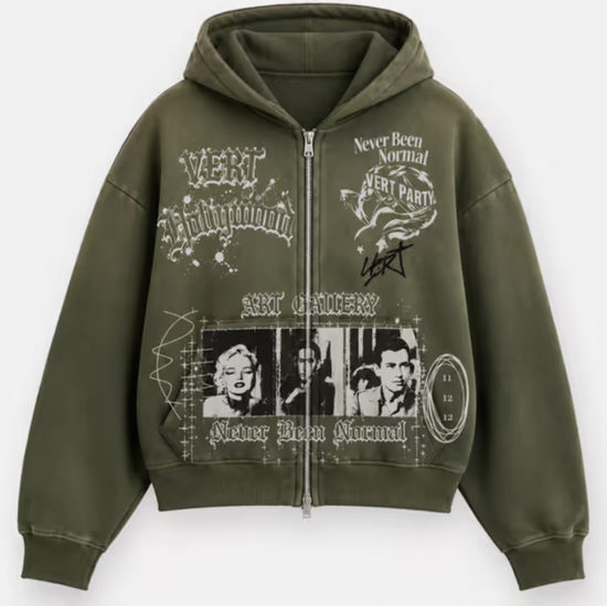 Vert Party Zip Up Hoodie - Green