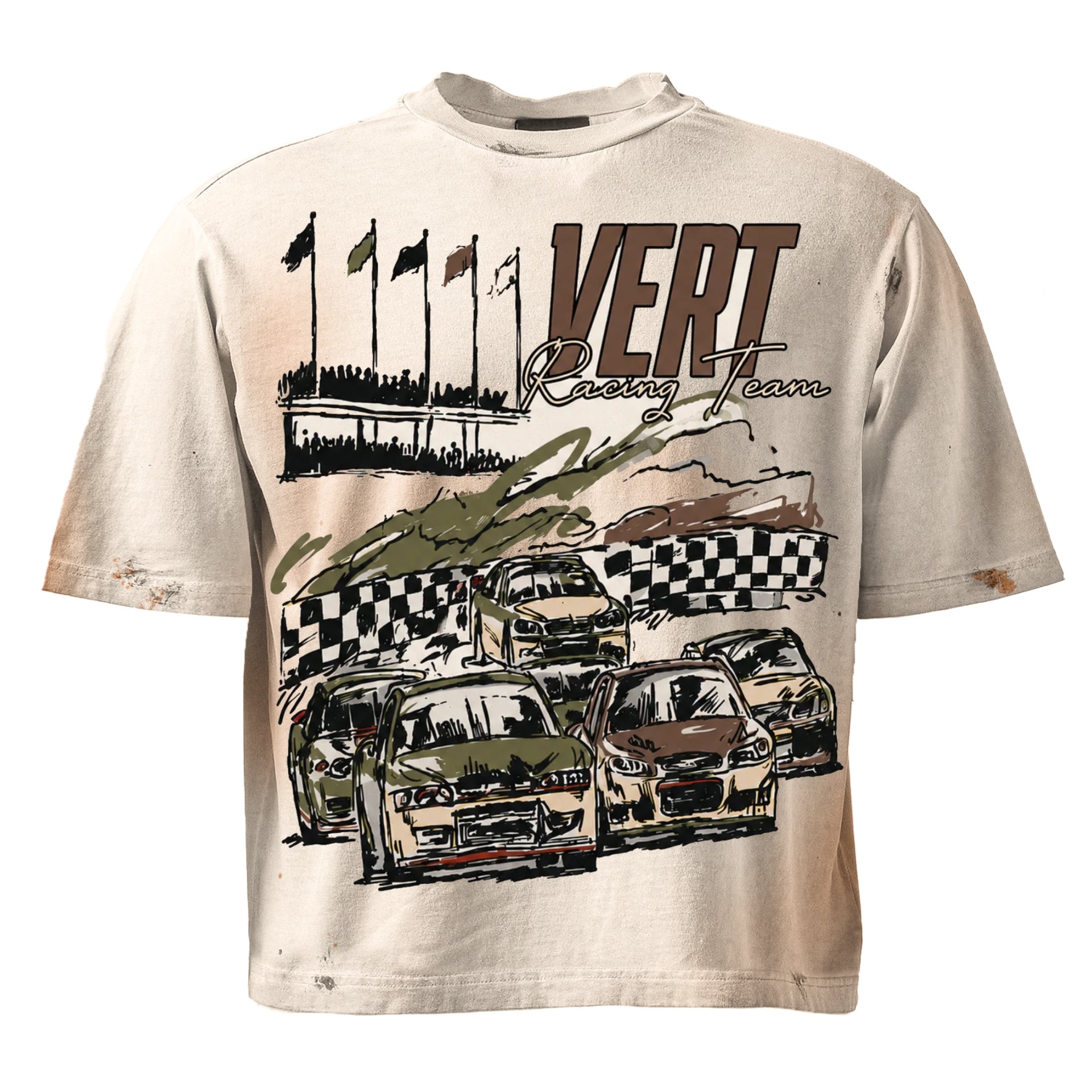 Vert Racing Team T Shirt Brown