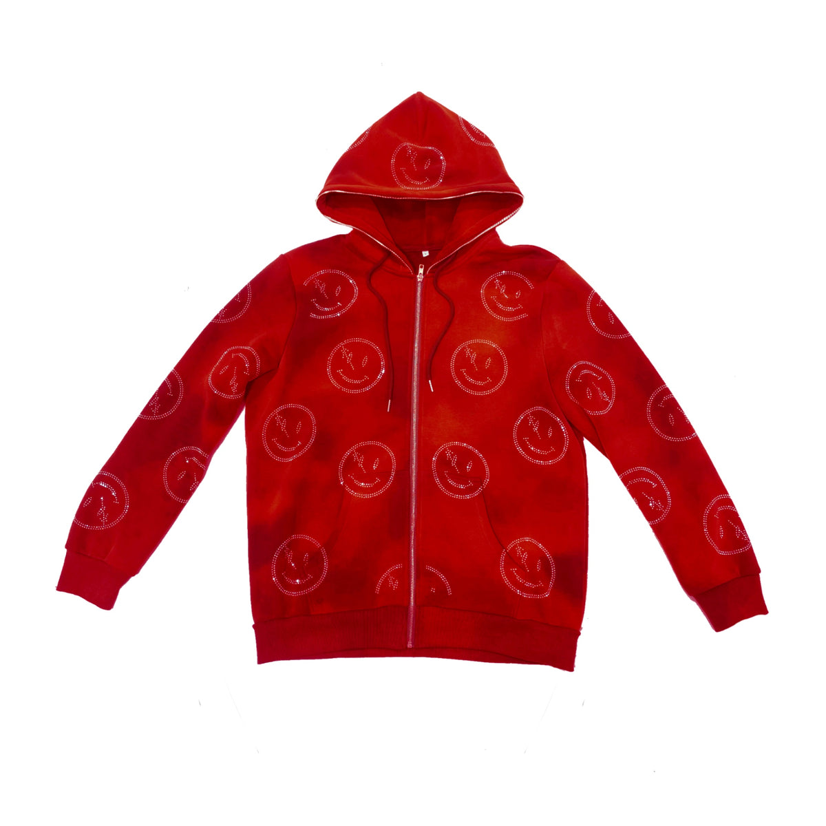 Smiley Zip Hoodie Red RETROVERT