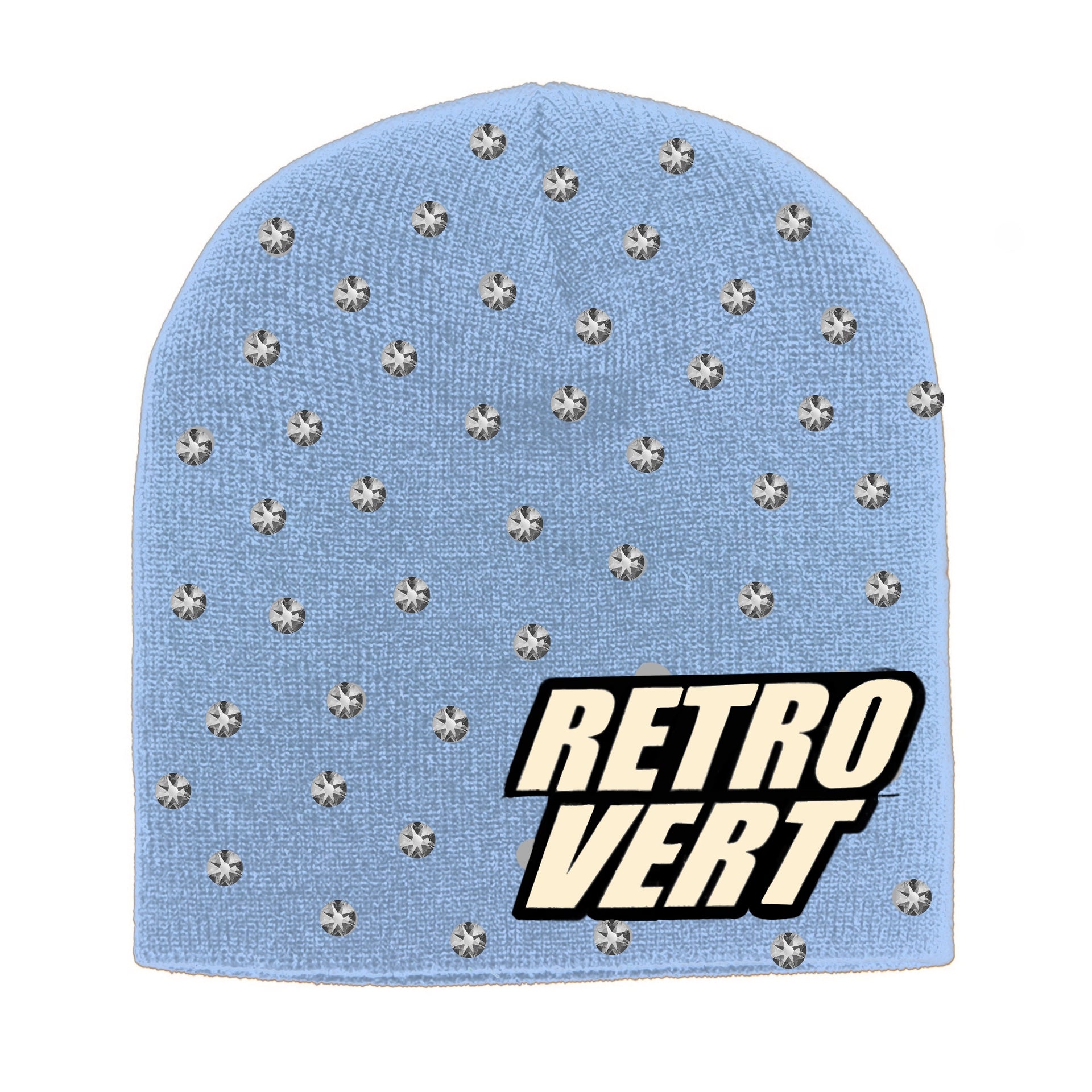 Rhinestone Beanie - Blue